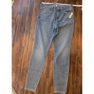 NWT Amazon Essentials Womens 12 Long Jeans Blue High Rise Skinny Stretch Denim